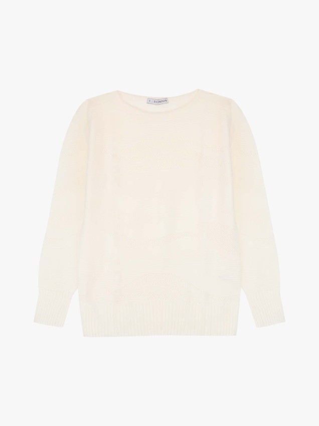 Camisola de Malha com Padro Texturizado e Vazado