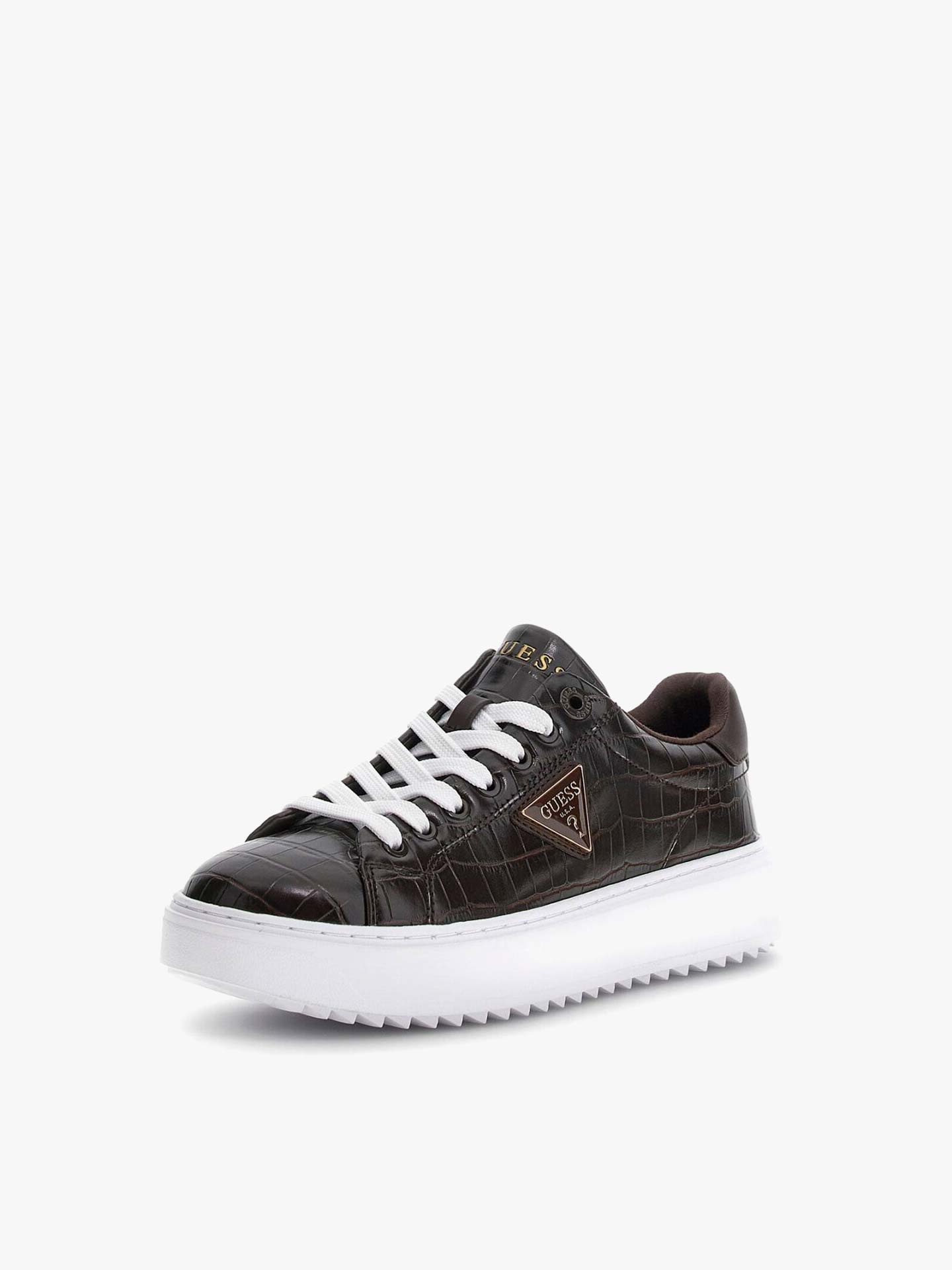 Sapatilhas com Efeito Pele de Crocodilo