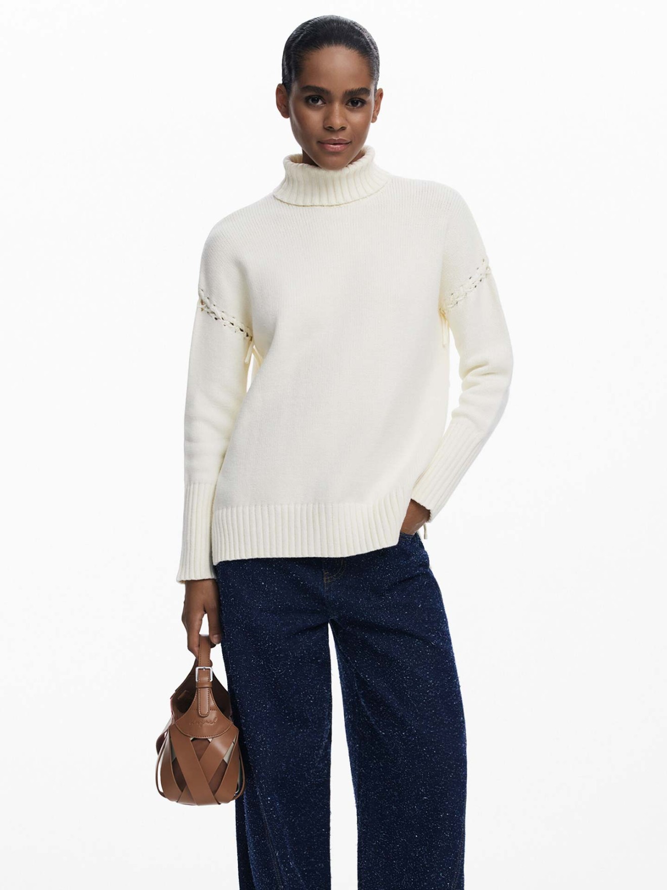 Camisoal de Malha com Gola Alta