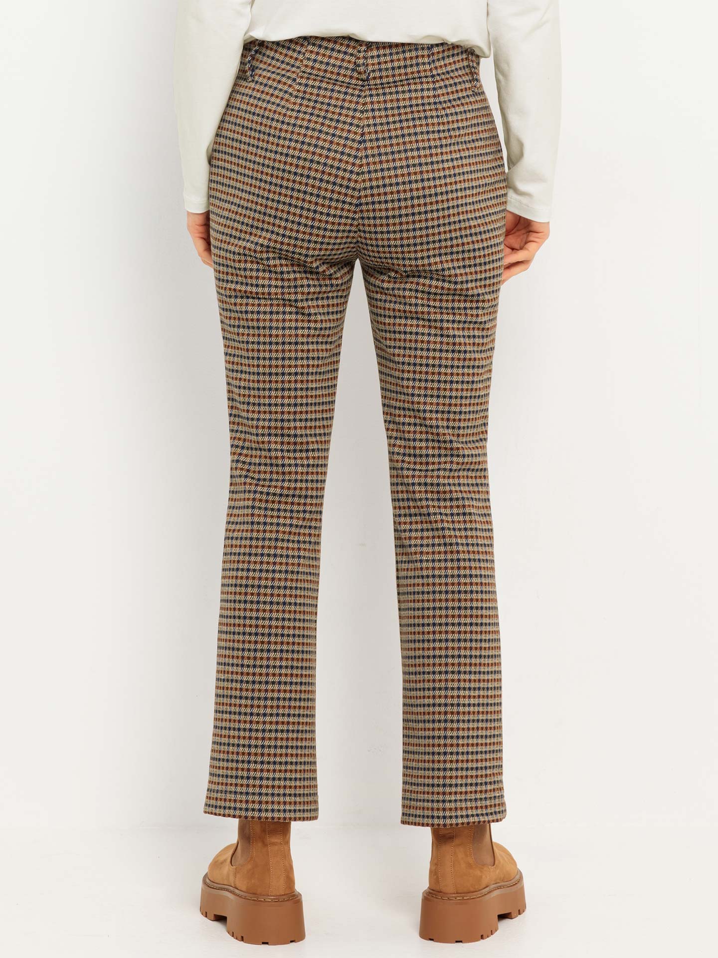 Calças Elásticas com Padrão Xadrez Siena