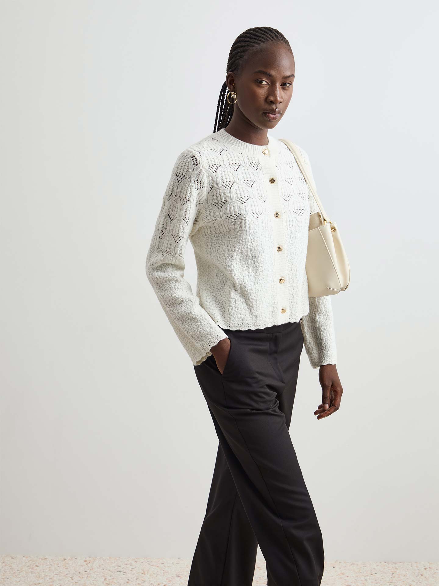 Cardigan de Malha Tricotada