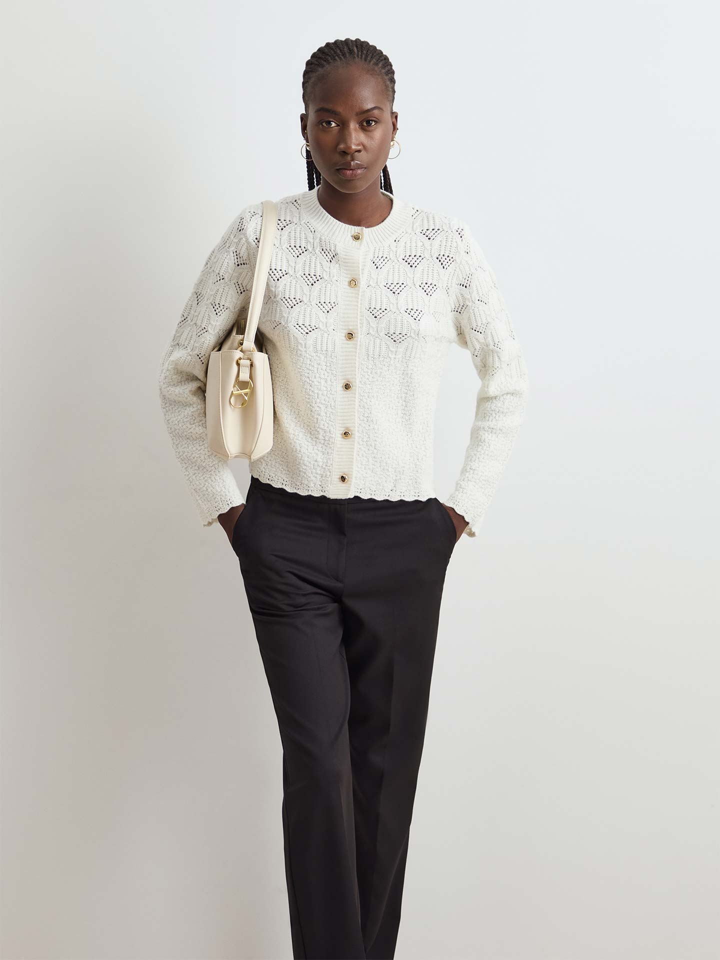 Cardigan de Malha Tricotada