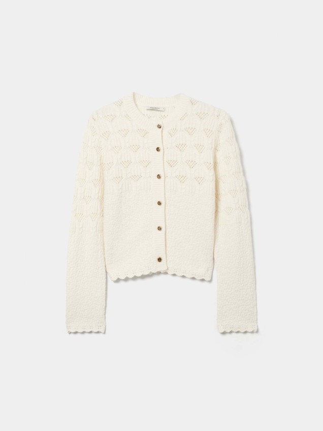Cardigan de Malha Tricotada
