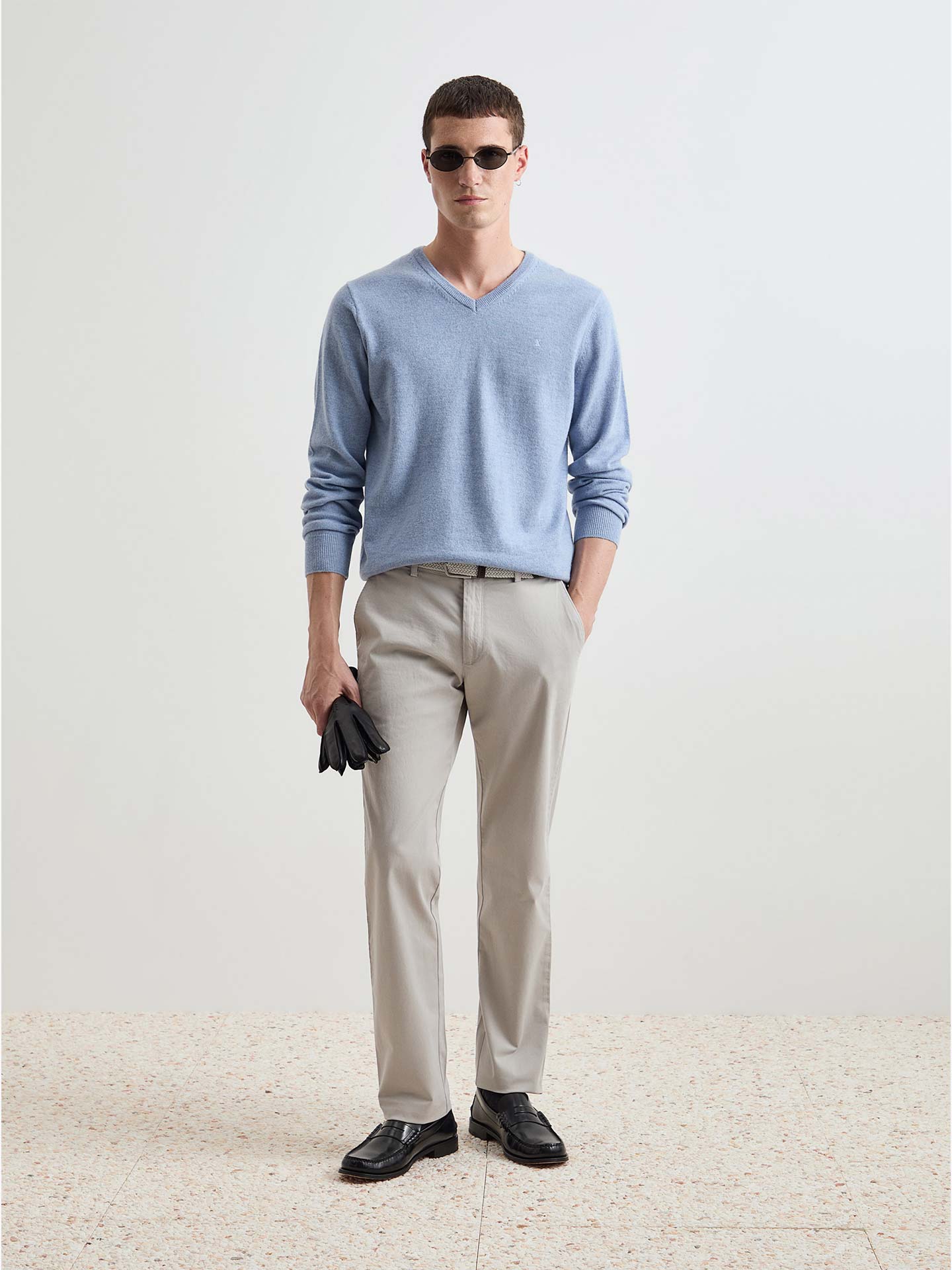 Pulôver em Lã com Decote em V