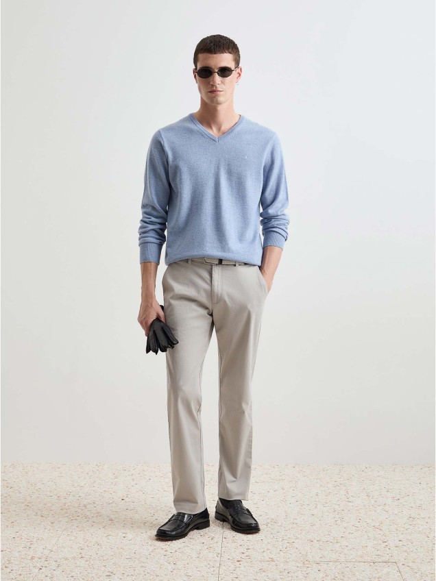 Pulôver em Lã com Decote em V