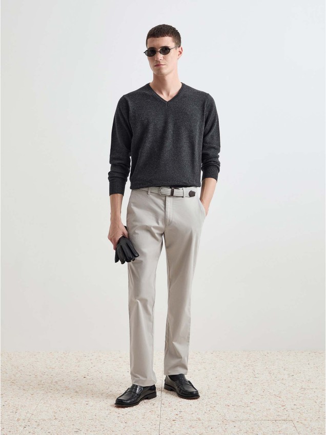 Pulôver em Lã com Decote em V