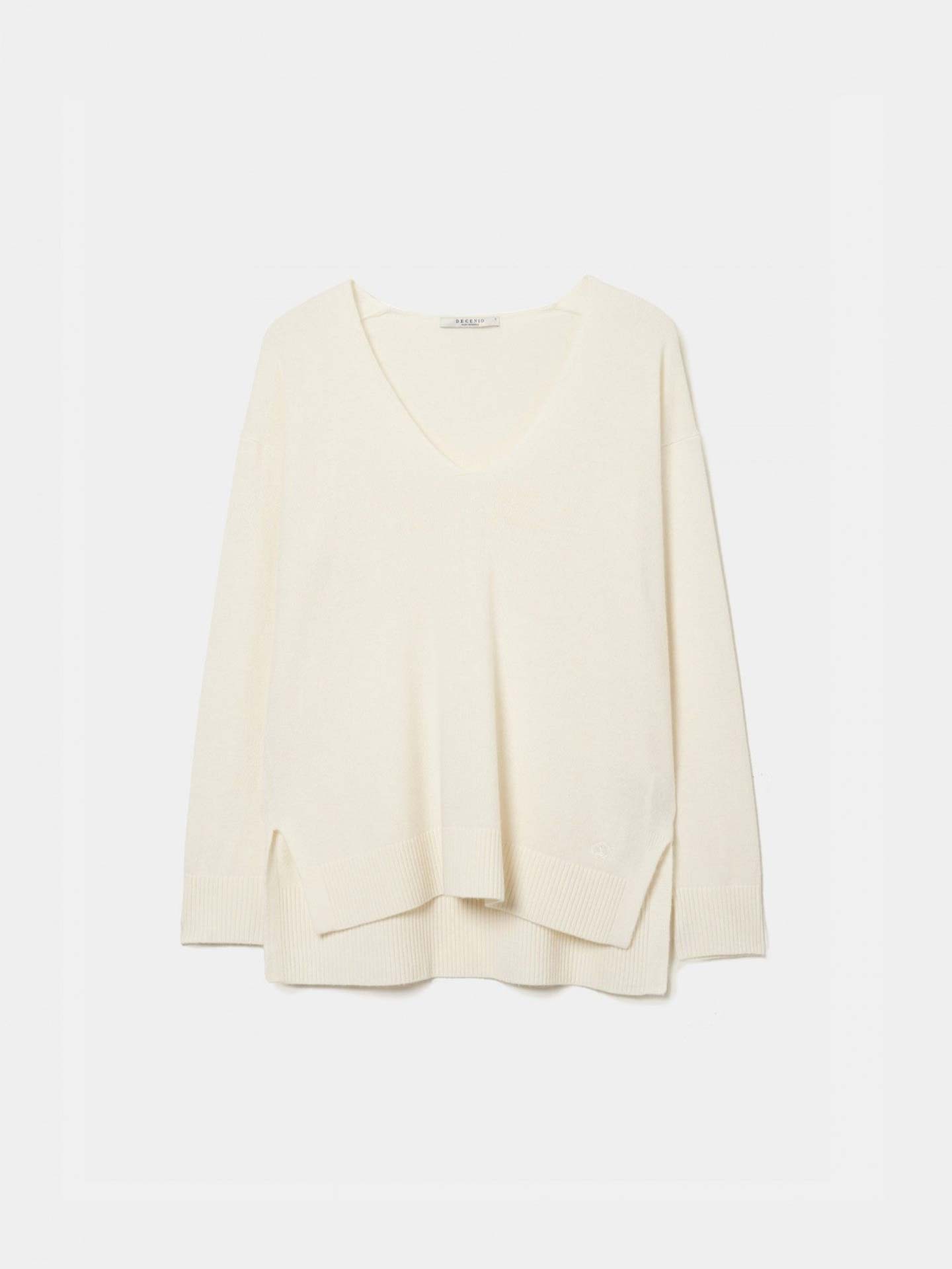 Camisola de Lã com Decote em V