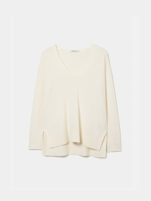 Camisola de Lã com Decote em V