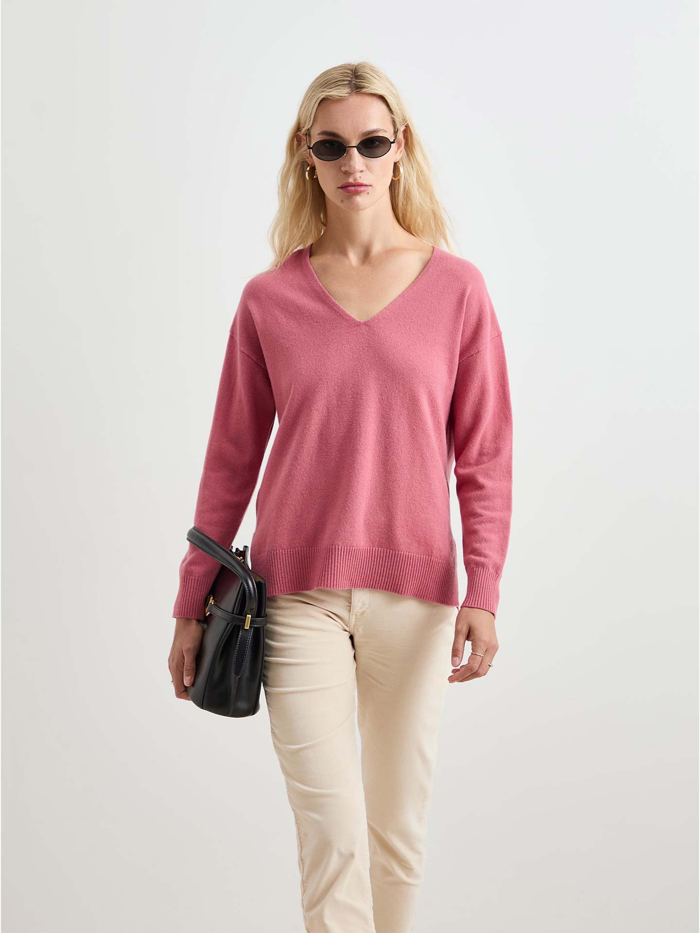 Camisola de Lã com Decote em V