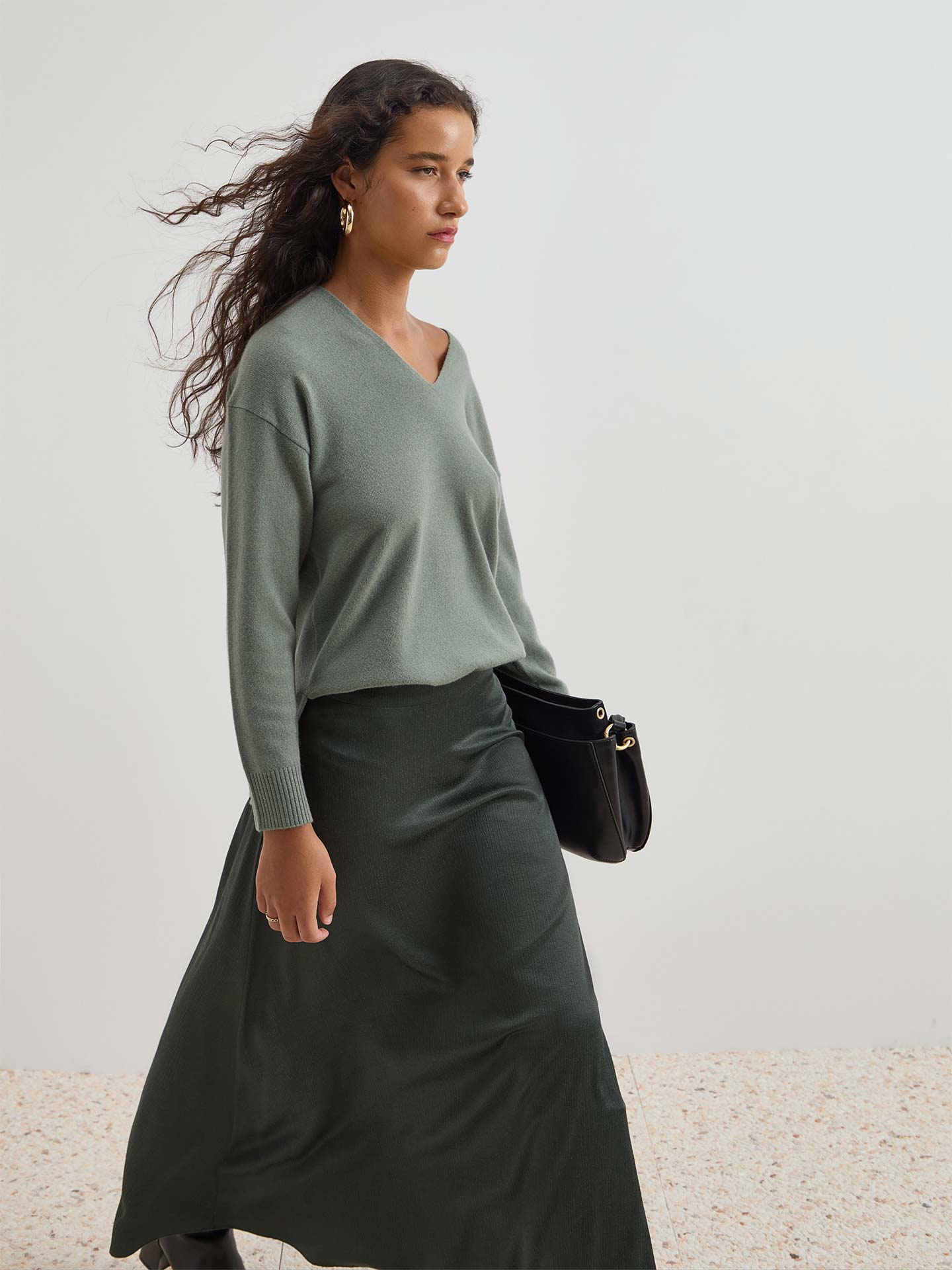 Camisola de Lã com Decote em V