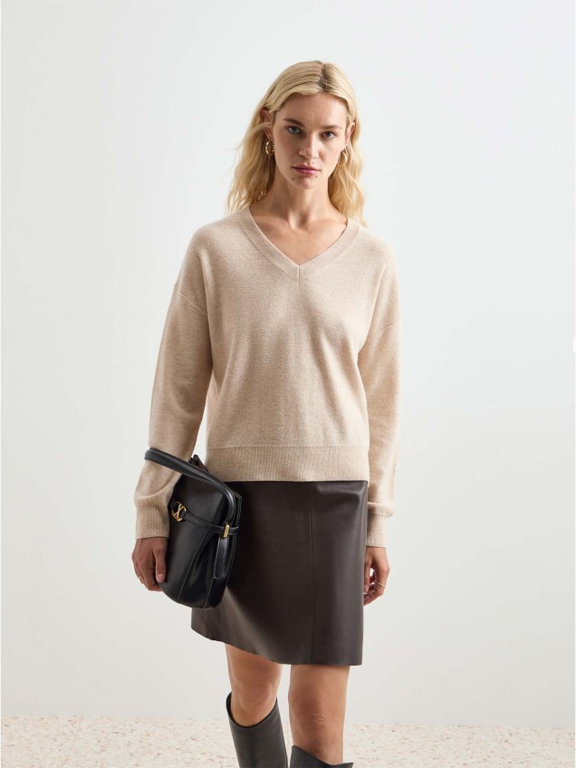 Camisola de Malha com Decote em V