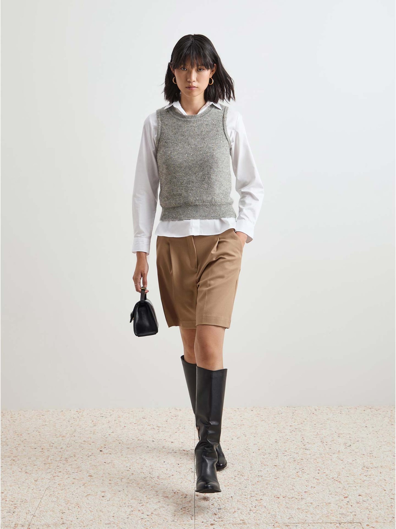 Colete Tricotado com Lantejoulas