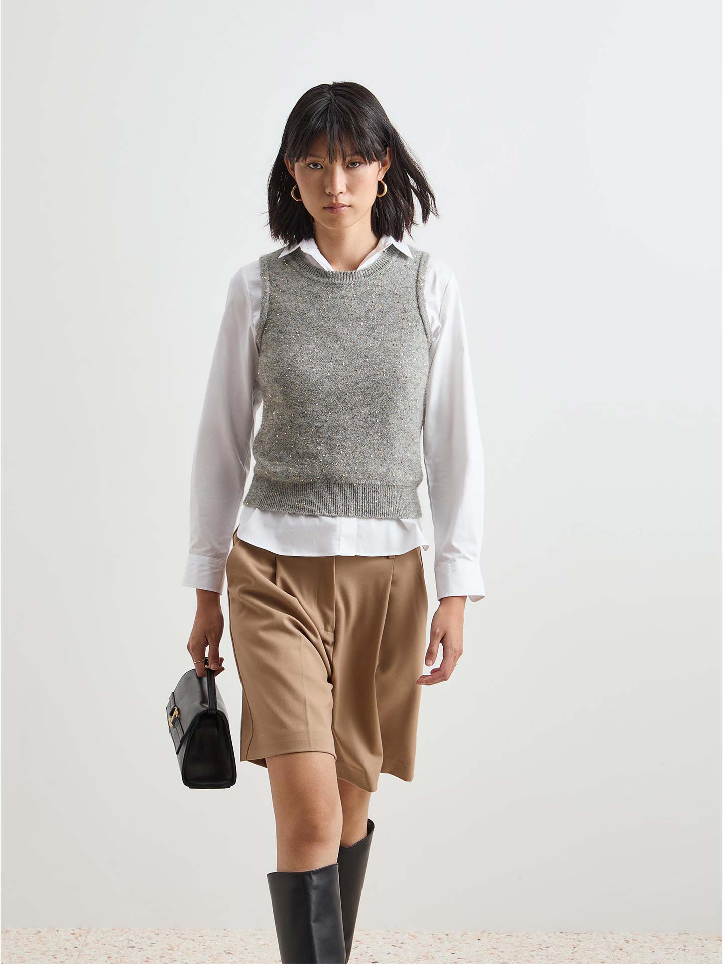 Colete Tricotado com Lantejoulas