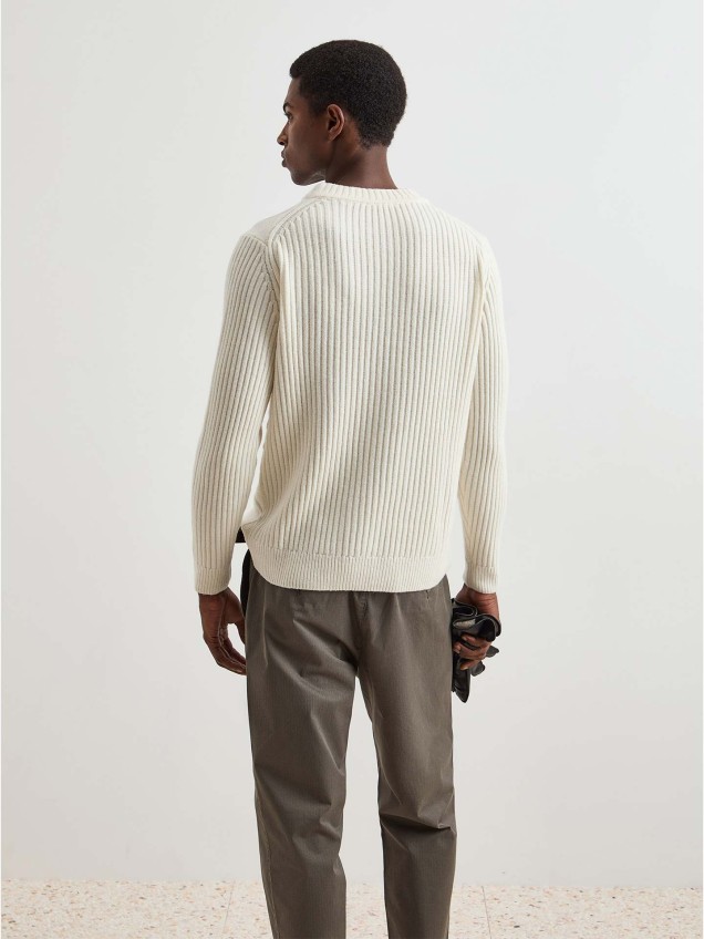 Camisola de Malha com Padrão de Losangos