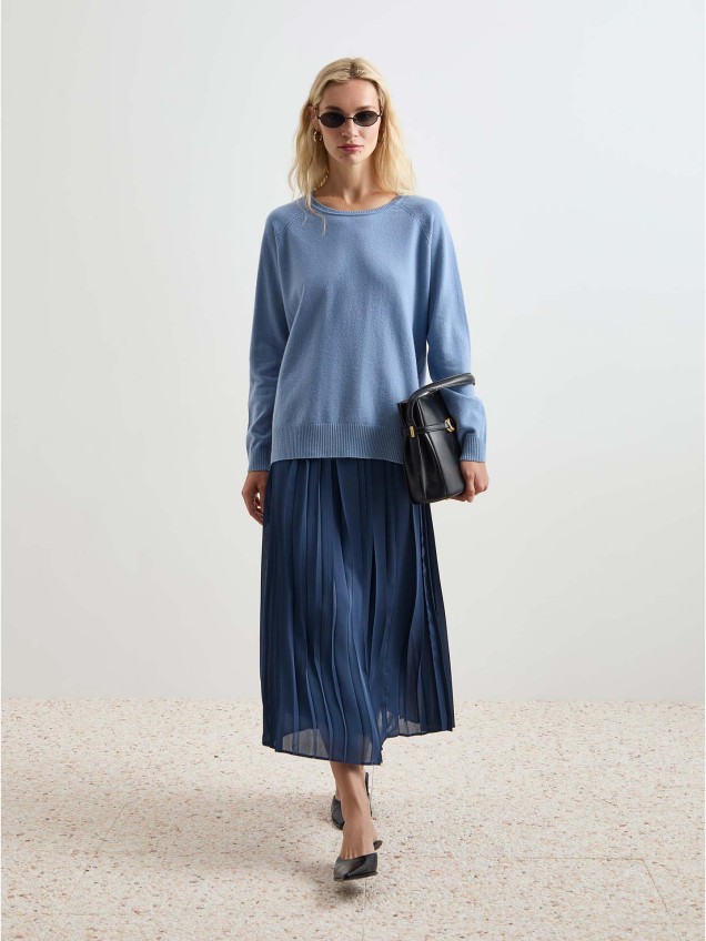 Camisola de Lã com Gola Redonda