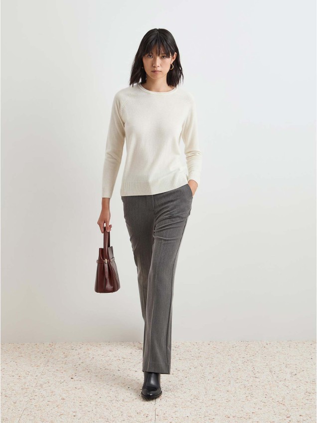 Camisola de Lã com Gola Redonda