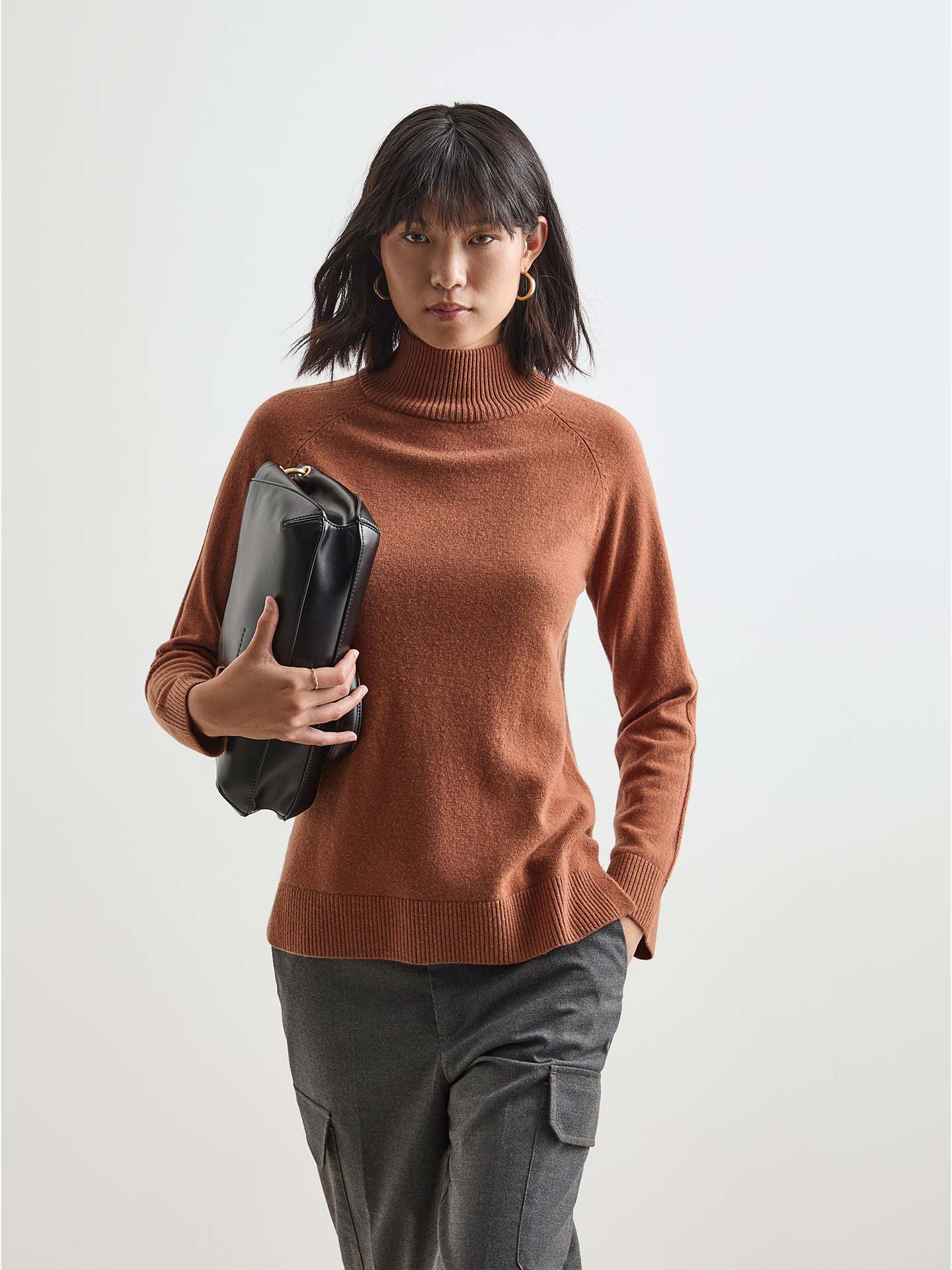 Camisola de Gola Alta em Lã