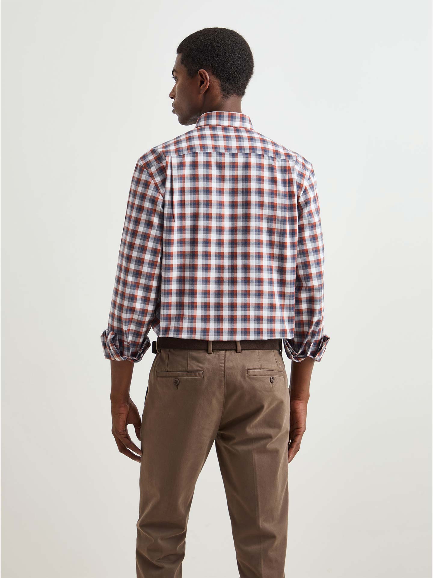 Camisa de Algodão com Padrão Xadrez