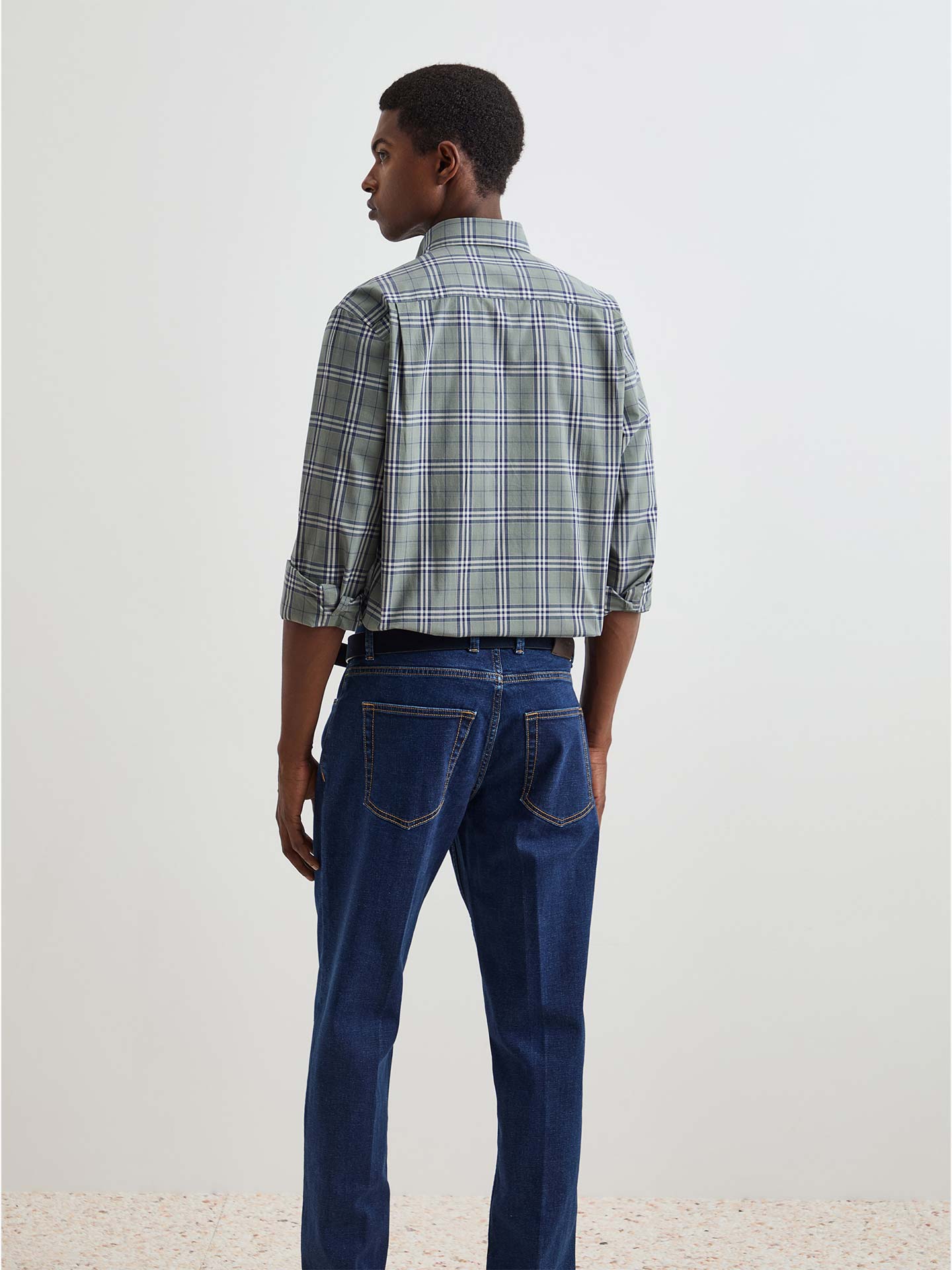 Camisa de Manga Comprida com Padrão Xadrez