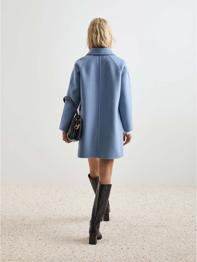 Sobretudo de Lã com Gola de Lapela