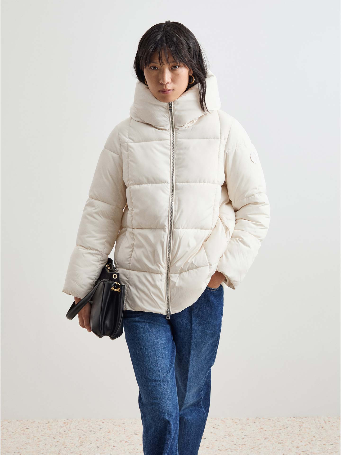 Blusão Acolchoado de Gola Alta