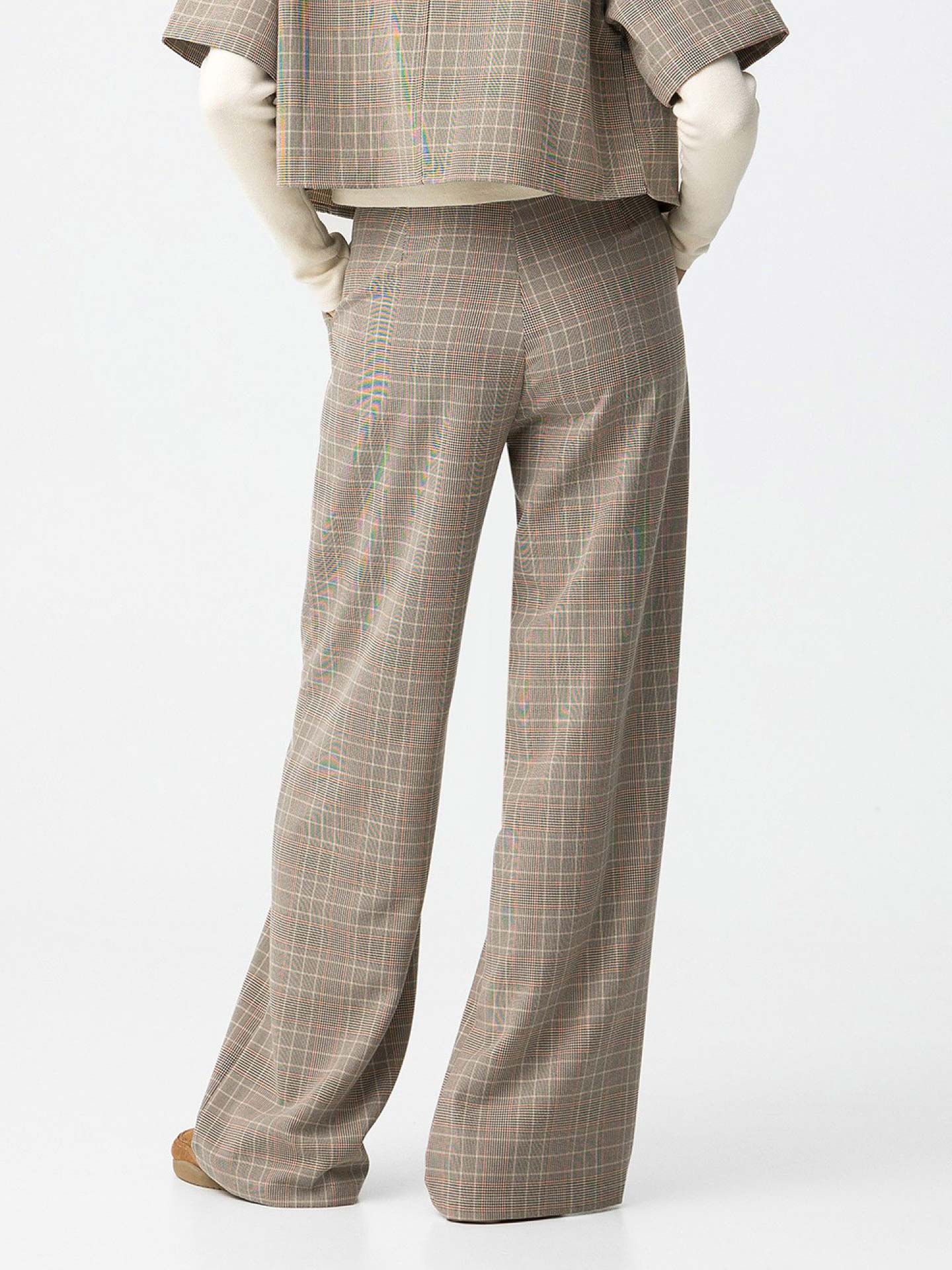 Calças Wide Leg Xadrez