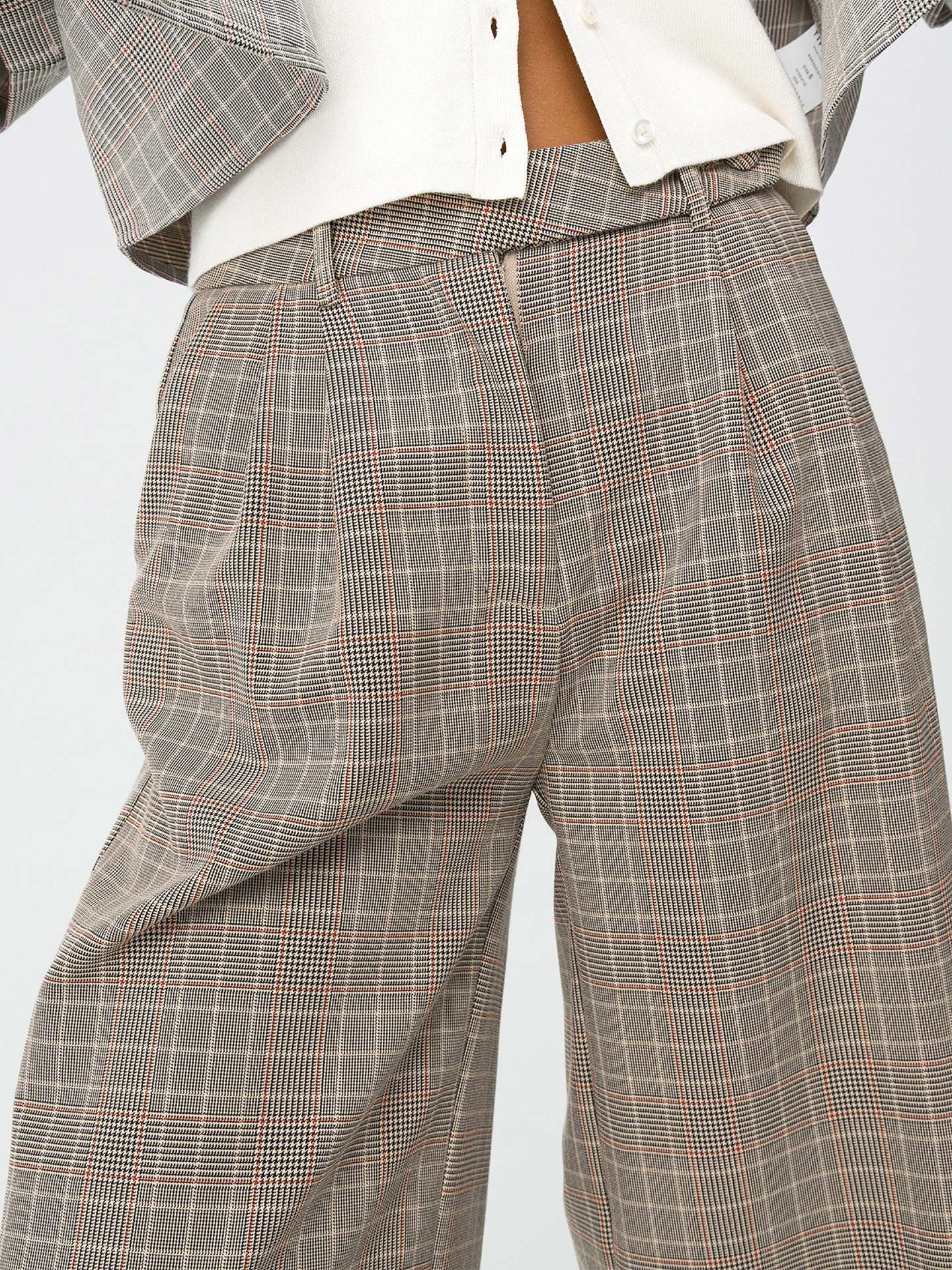 Calças Wide Leg Xadrez