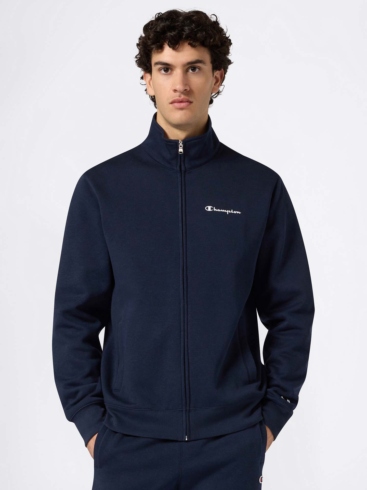 Fato de Treino com Casaco de Fecho e Gola Subida