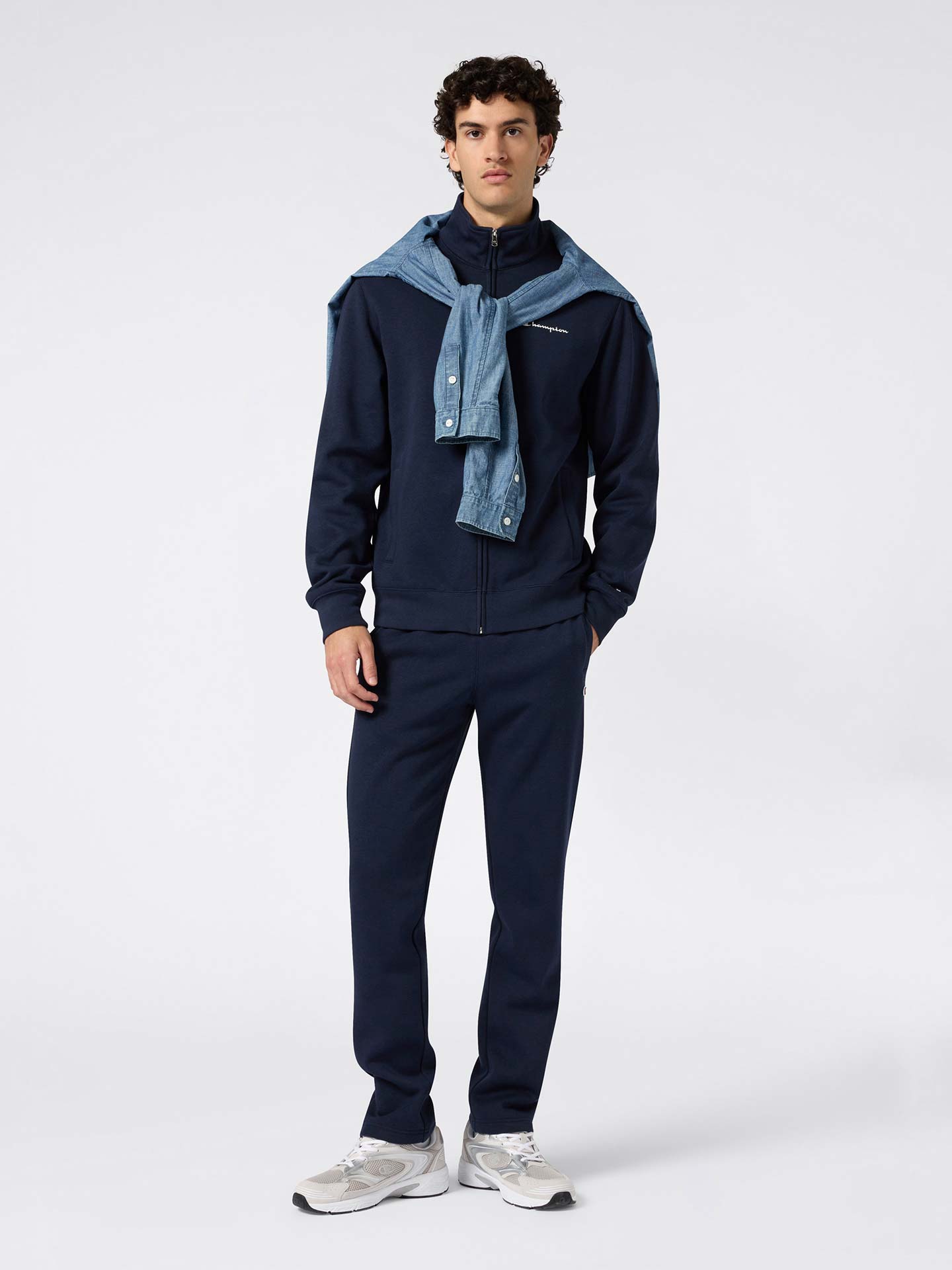 Fato de Treino com Casaco de Fecho e Gola Subida