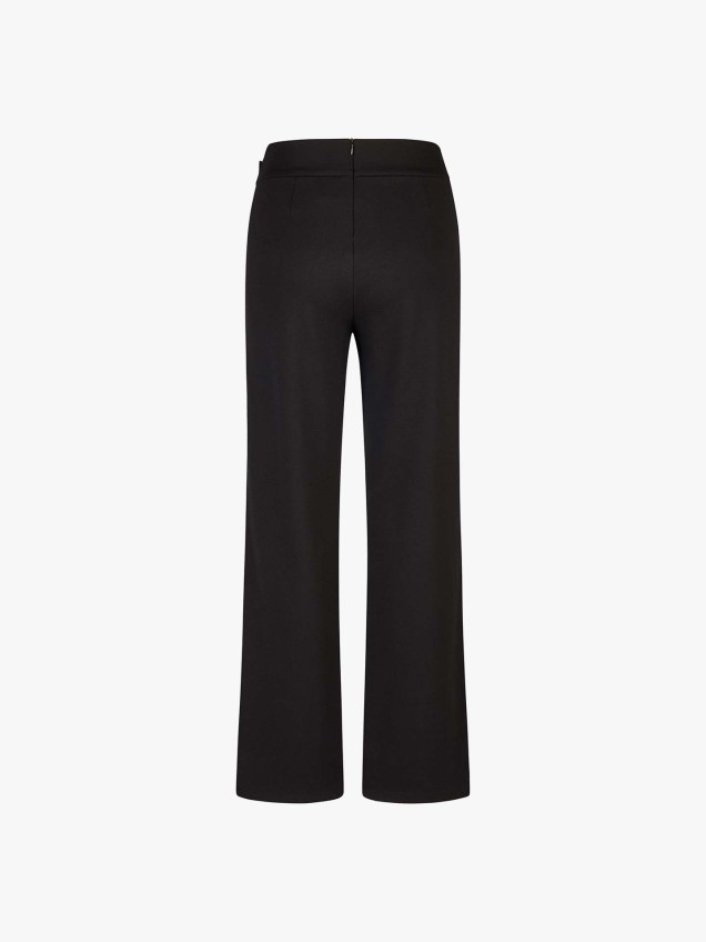 Calças de Cintura Subida com Fivela Lateral