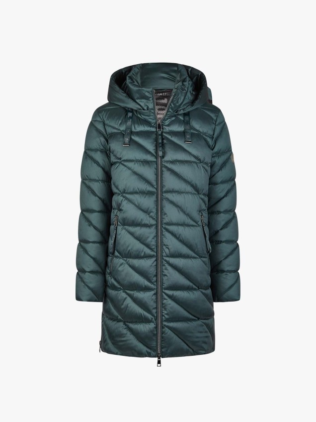 Parka Comprida Acolchoada com Capuz