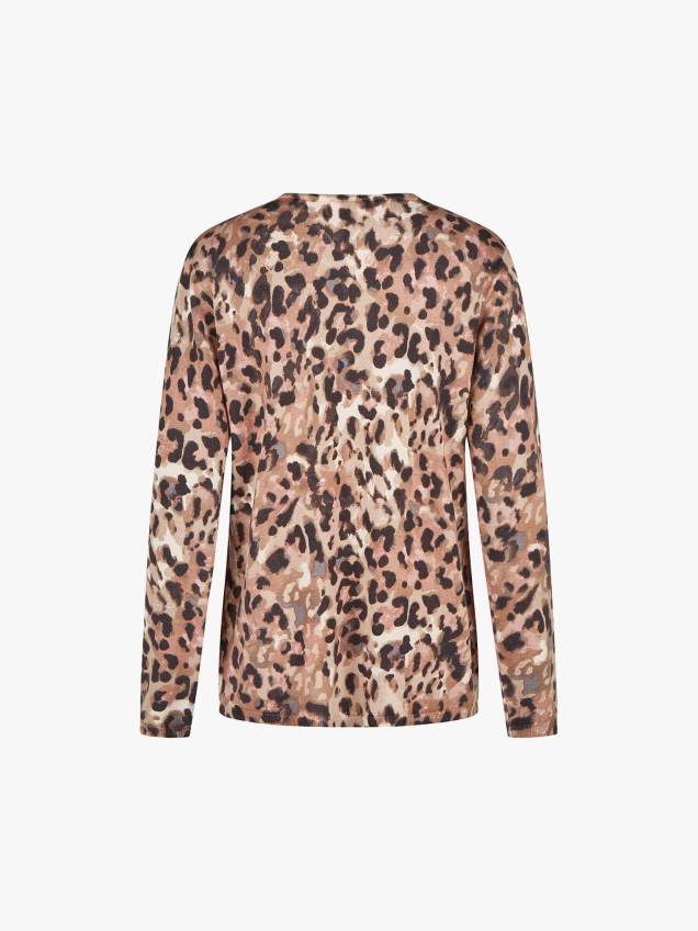 Camisola de Malha com Padrão Leopardo