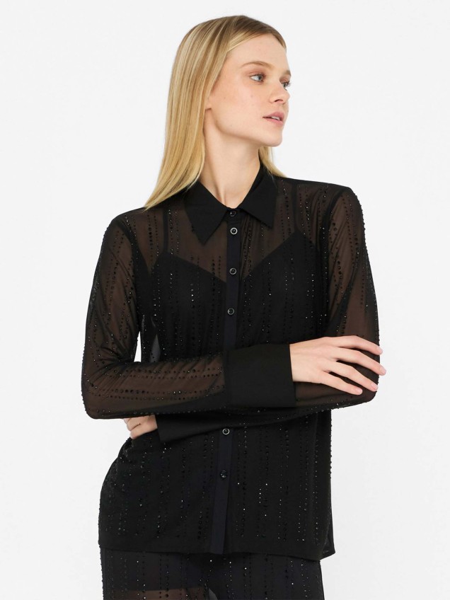 Camisa de Tule com Top Interior