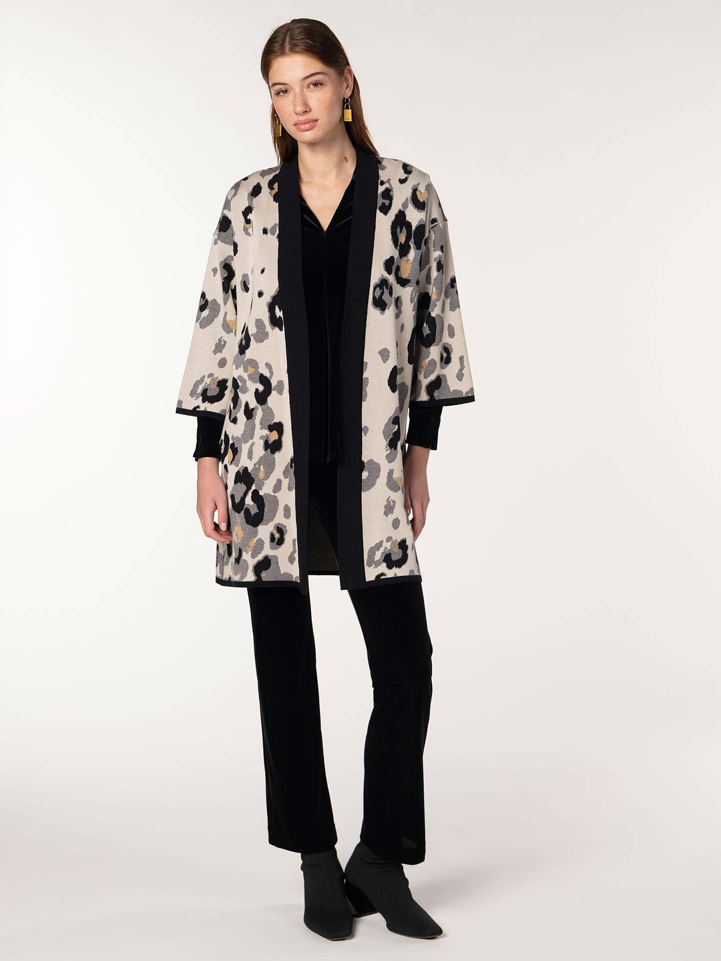 Casaco de Malha Comprido com Padrão