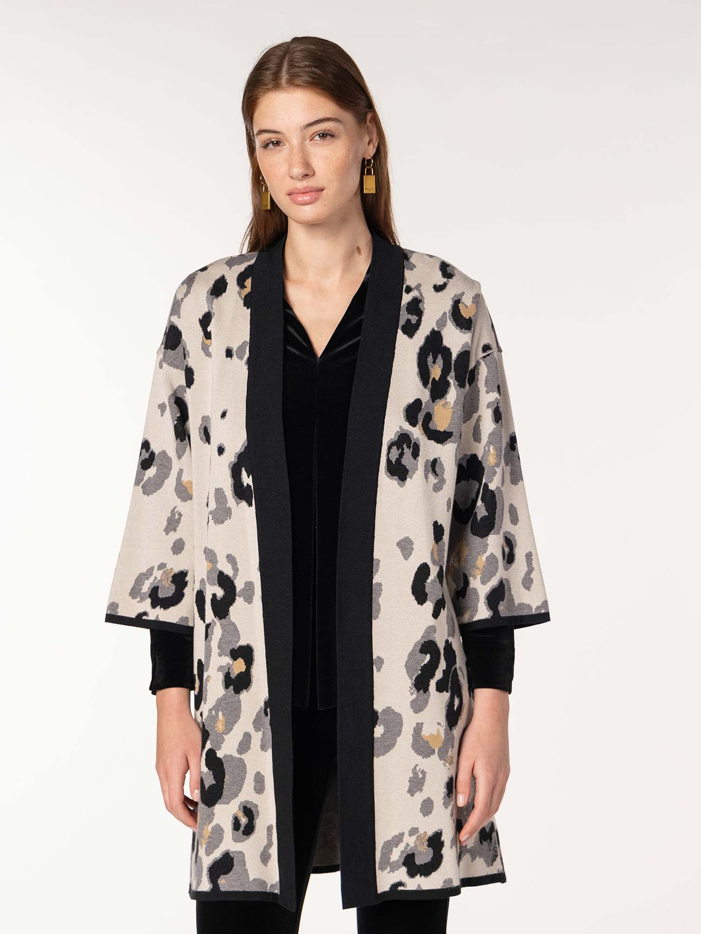 Casaco de Malha Comprido com Padrão