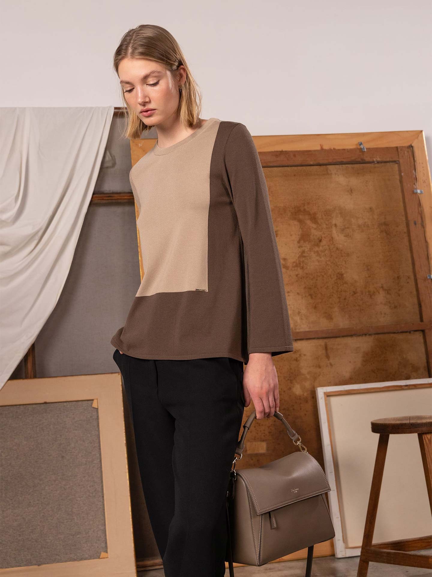 Camisola de Malha com Intarsia