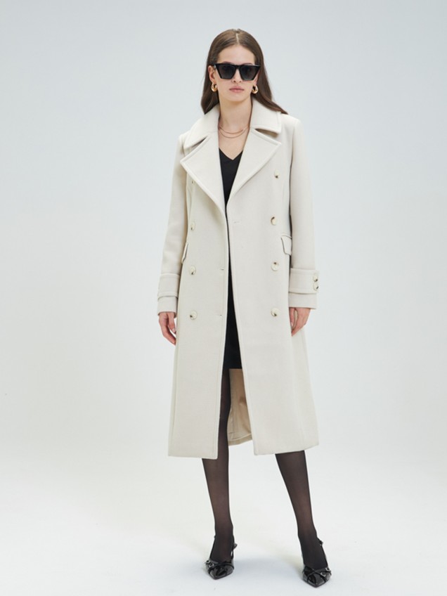 Casaco Comprido com Gola de Lapela