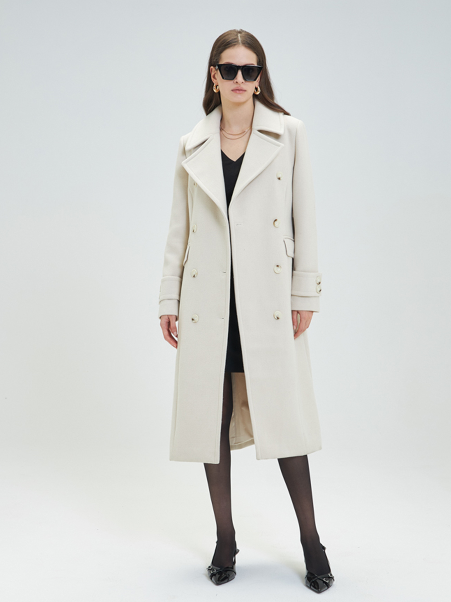 Casaco Comprido com Gola de Lapela