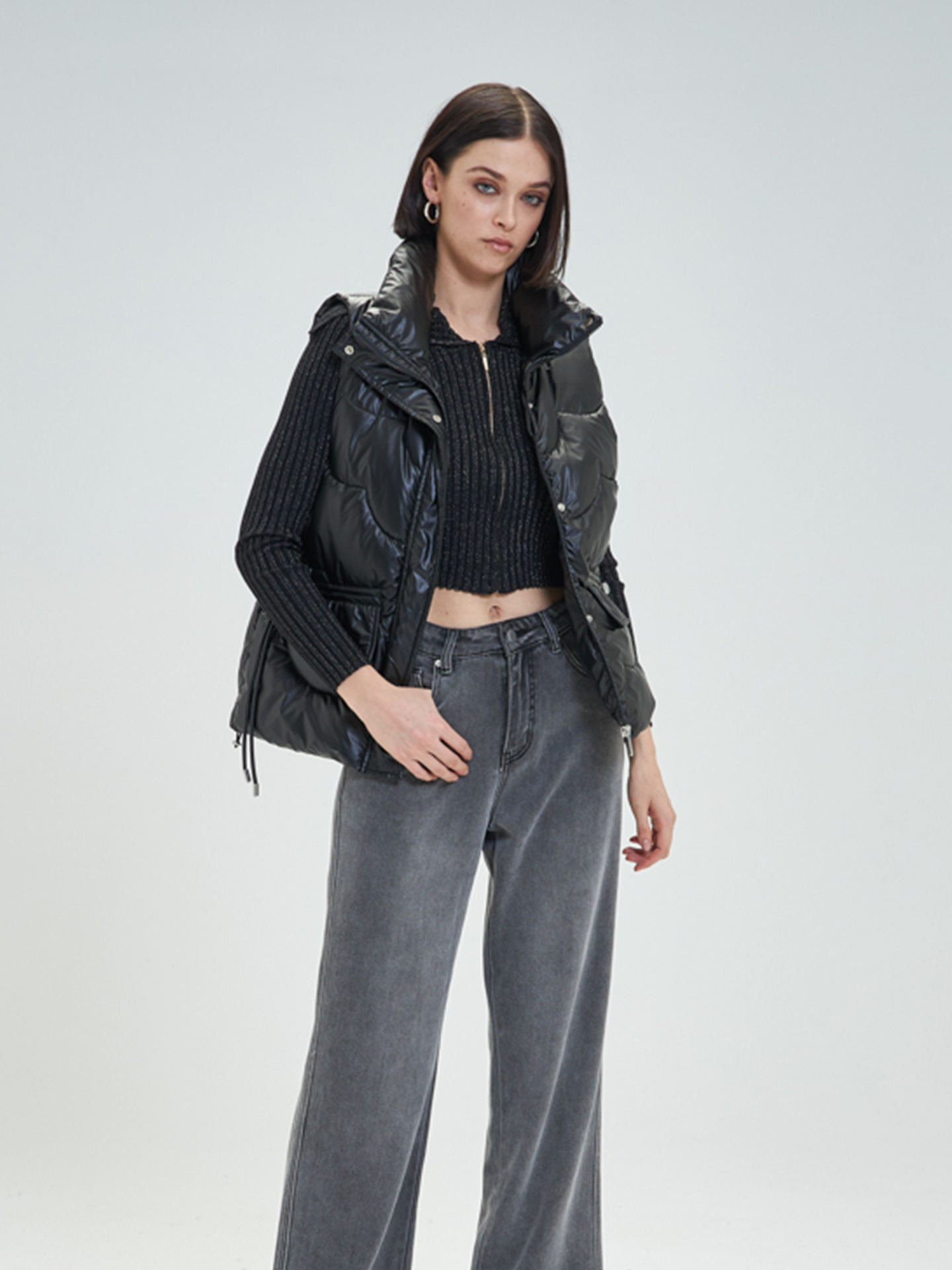 Colete Acolchoado com Gola Alta