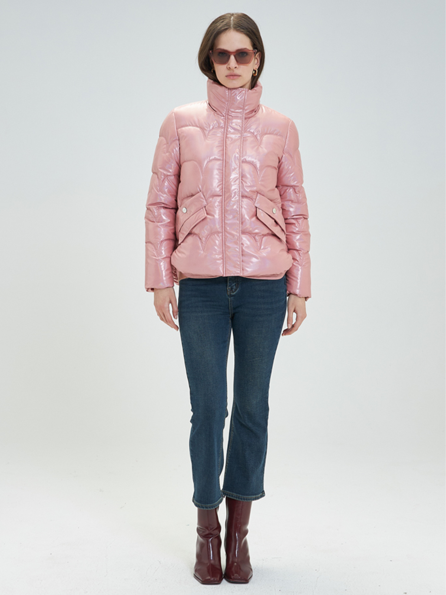 Blusão Acolchoado com Gola Alta