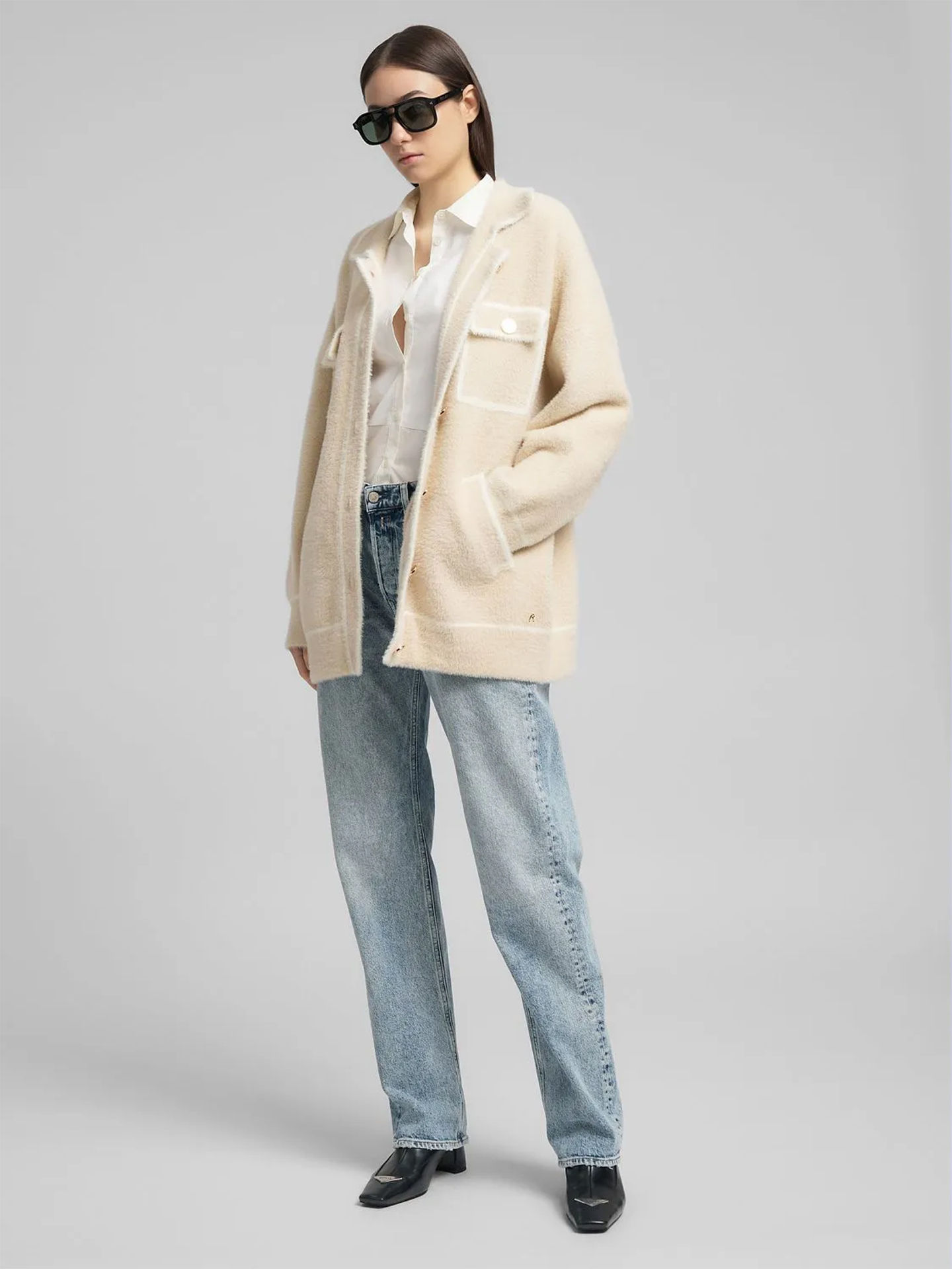 Casaco de Malha de Textura Suave