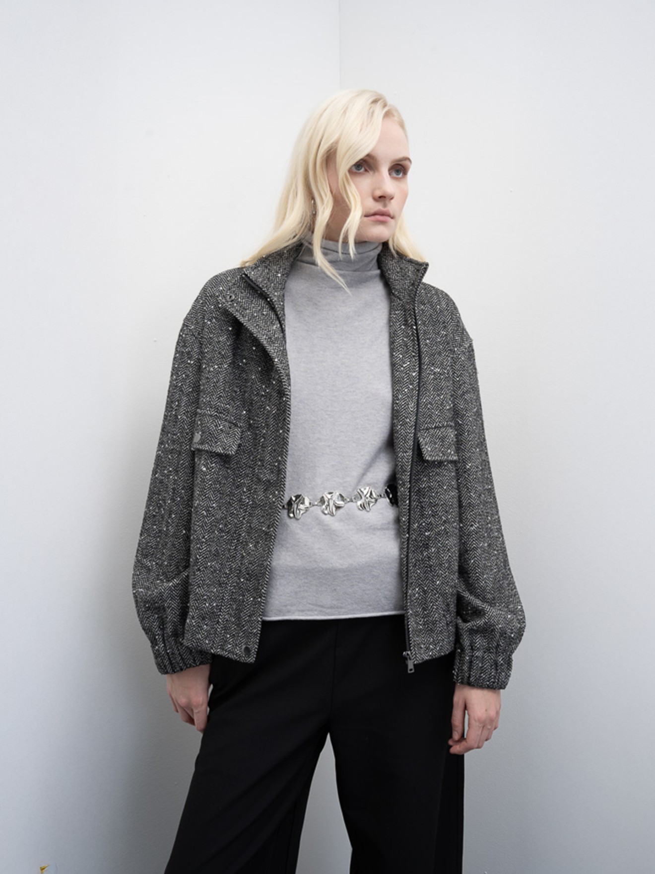 Casaco Bomber de Tweed