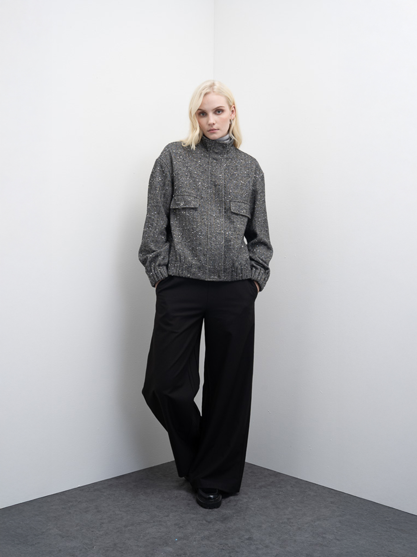 Casaco Bomber de Tweed