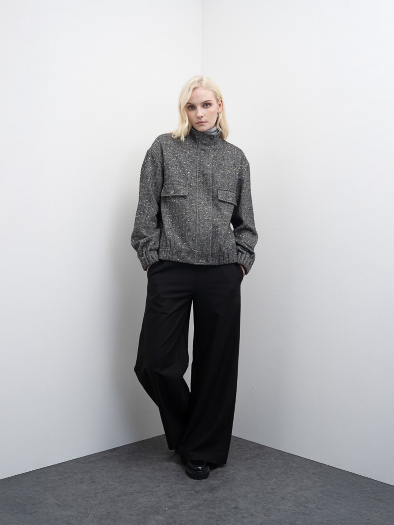 Casaco Bomber de Tweed