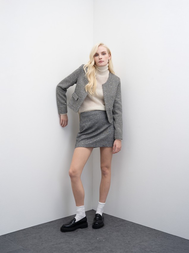 Minissaia de Tecido Chevron