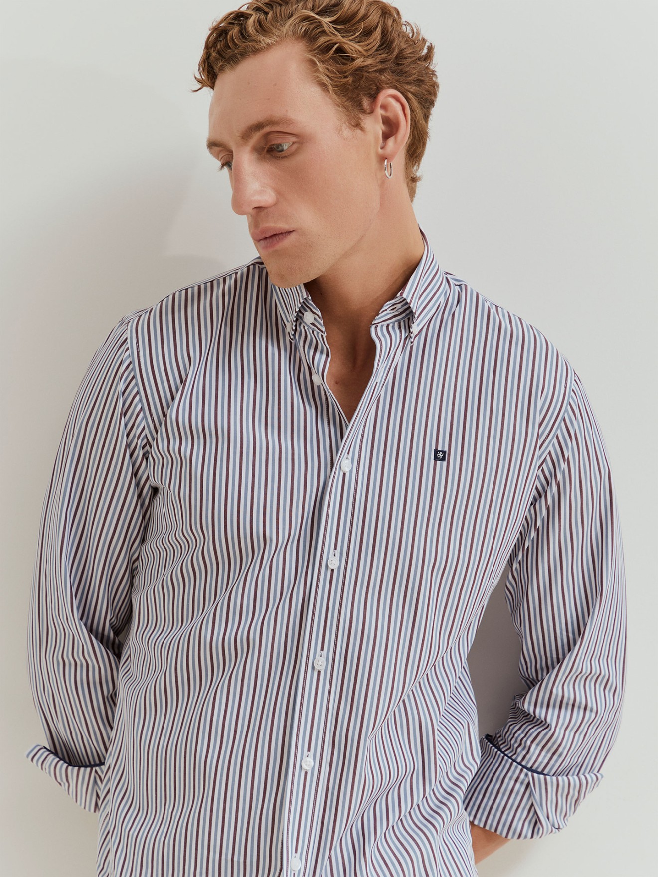 Camisa s Riscas Regular Fit
