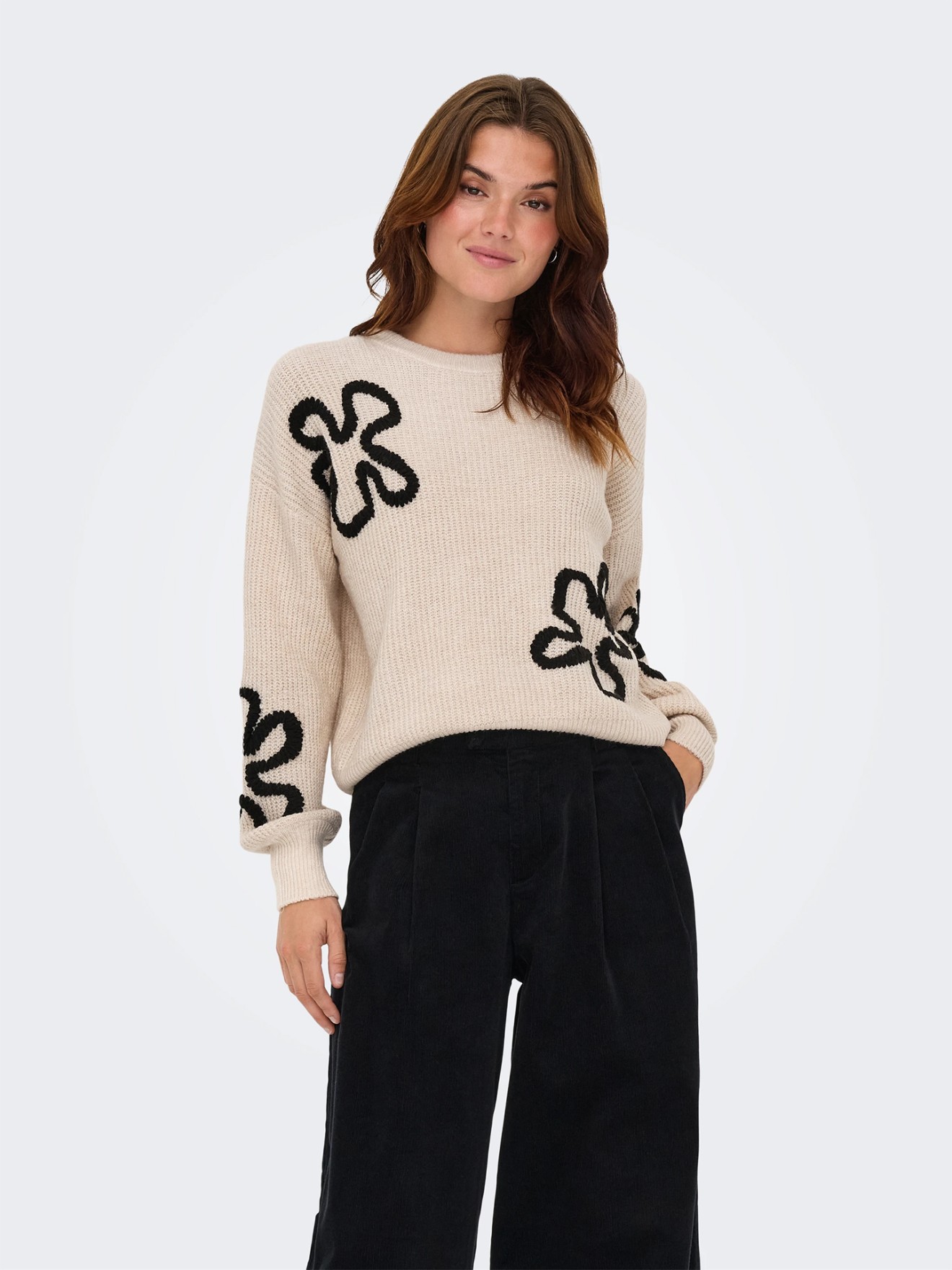 Camisola de Malha com Aplicaes Florais
