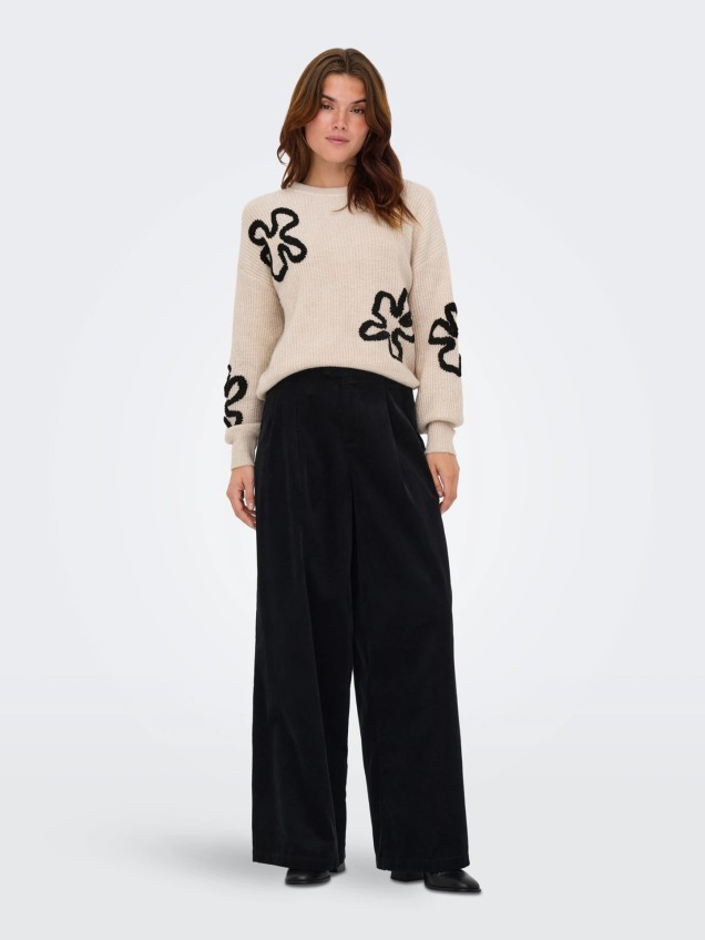 Camisola de Malha com Aplicações Florais