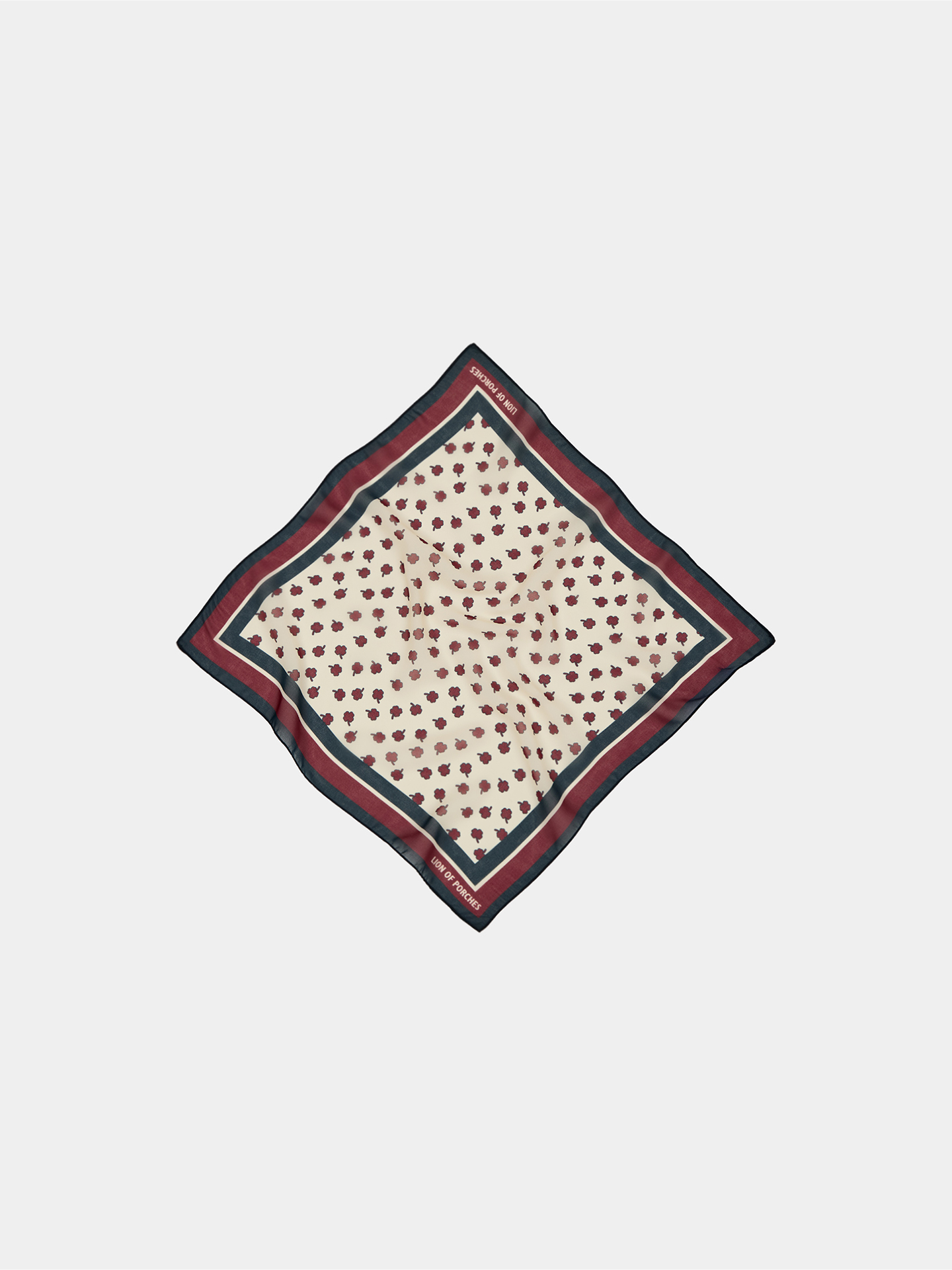 Lenço Quadrado com Estampado de Trevos