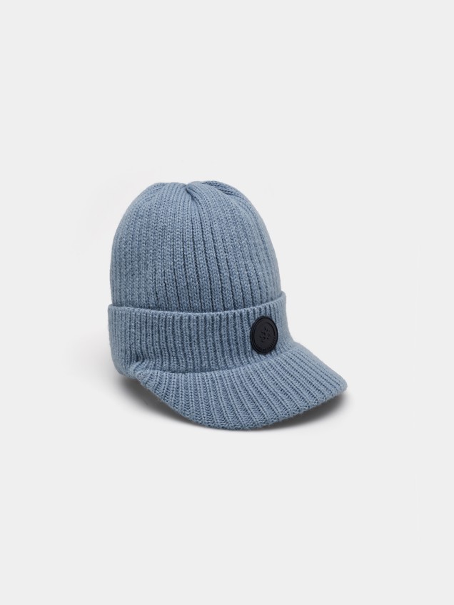 Gorro de Malha Canelada com Pala